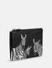Dazzle of Zebras Black Leather Zip Top Purse
