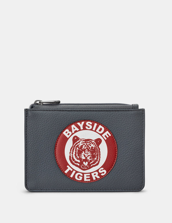 Bayside Tigers Grey Leather Zip Top Purse