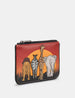 Leather Zip Top Safari Purse