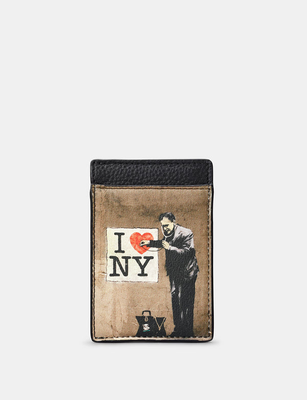 Banksy NY Compact Leather Card Holder