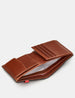 Two Fold Leather Wallet with Coin Pocket and Elastic