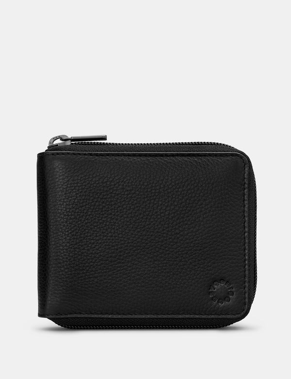 Zip Round Leather Wallet