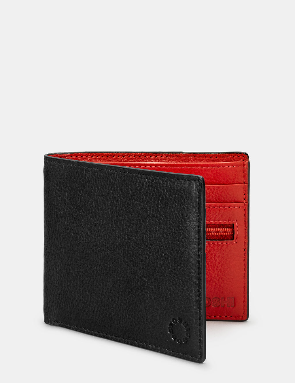 Two Fold Leather Wallet with Contrast Inner