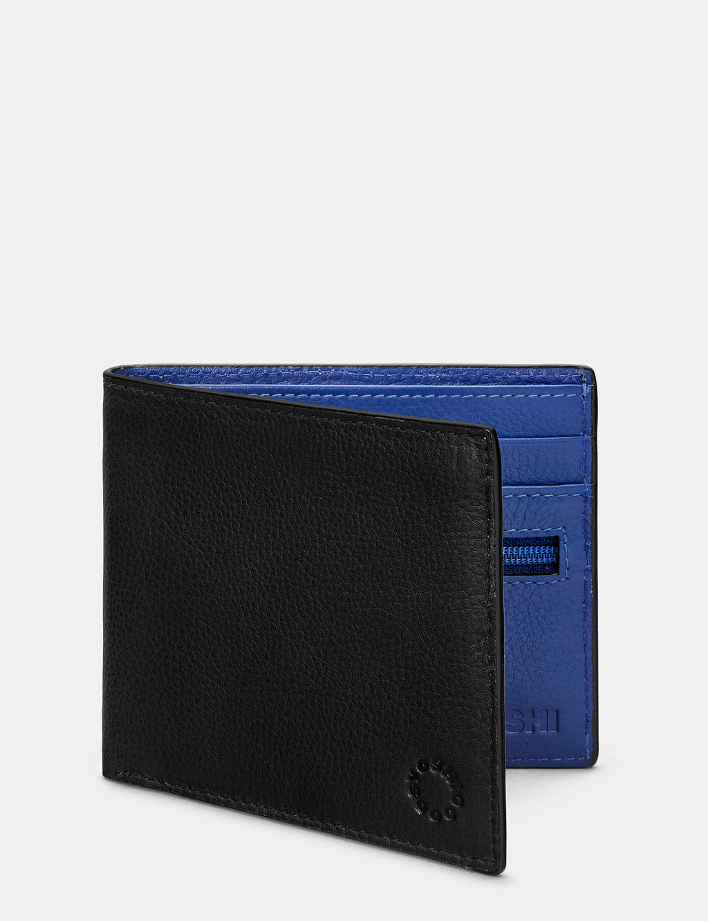 Two Fold Leather Wallet with Contrast Inner