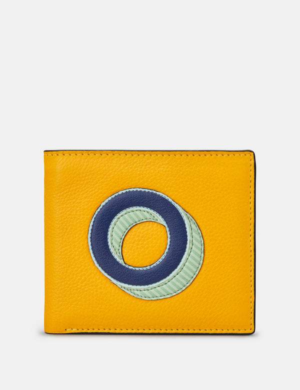 O Initial Mustard Yellow Leather Wallet