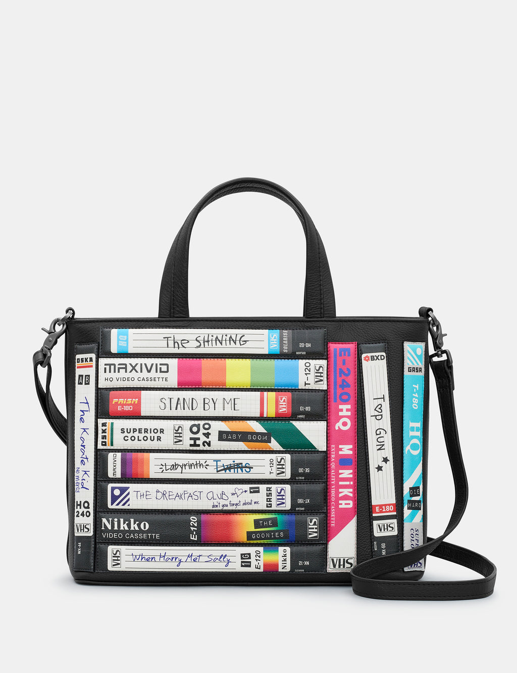 Be Kind Rewind Black Leather Multiway Grab Bag