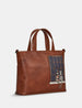 Midnight Cats Brown Leather Grab Bag