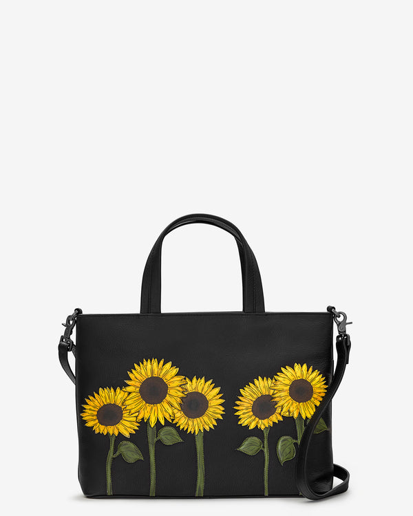 Sunflowers Leather Multiway Grab Bag