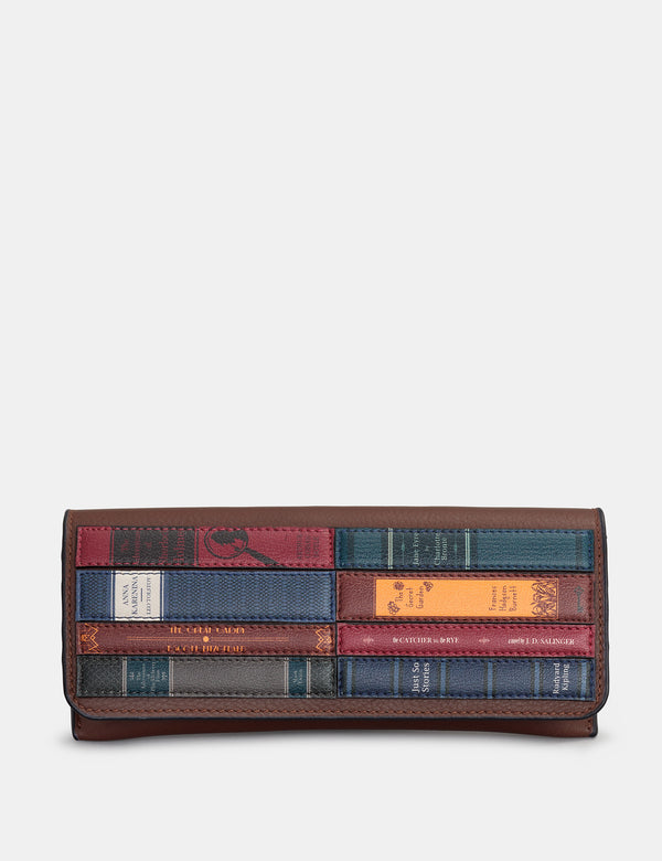 Bookworm Library Brown Leather Glasses Case