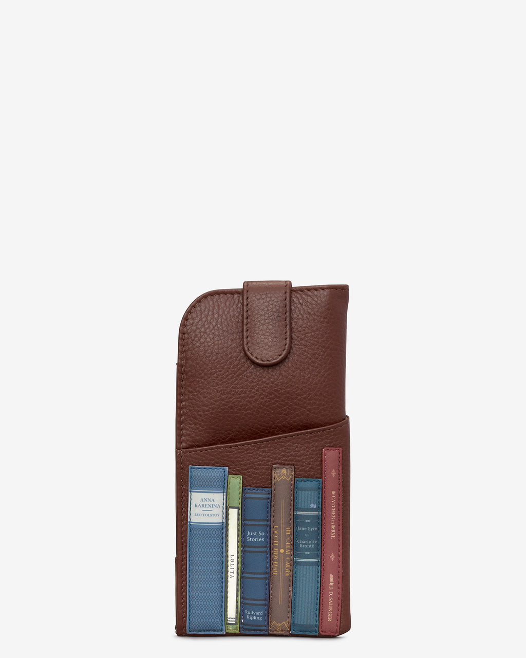 Bookworm Library Brown Leather Glasses Case