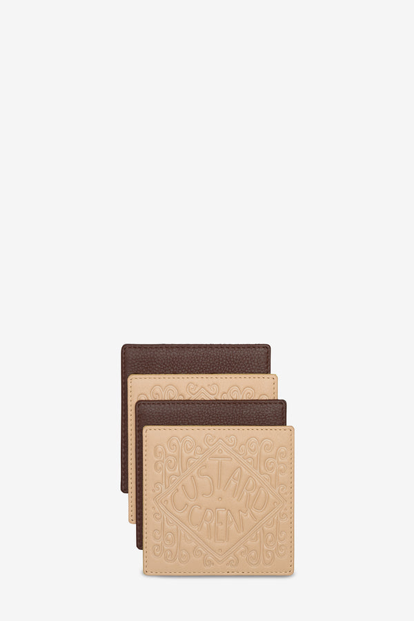 Biscuit Leather Coaster Set