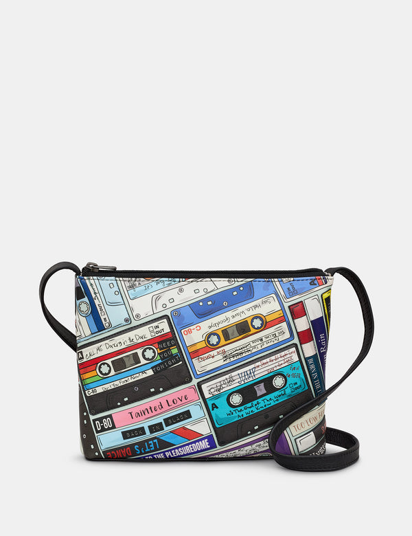 Back to the 80s Cassette Tape Leather Cross Body Bag