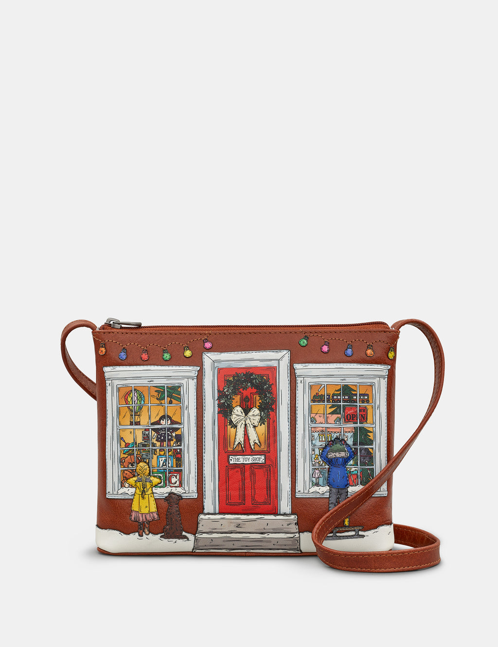 The Toy Shop Brown Leather Cross Body Bag
