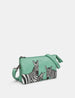 Dazzle of Zebras Mint Green Leather Multiway Cross Body Bag