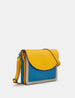 Coastal Colour Block Portland Flap Over Leather Bag