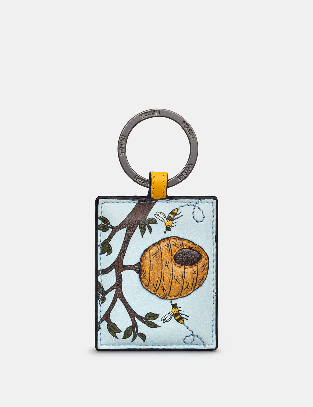 Bee Hive Leather Keyring