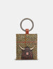 Highland Cow Tweed Leather Keyring