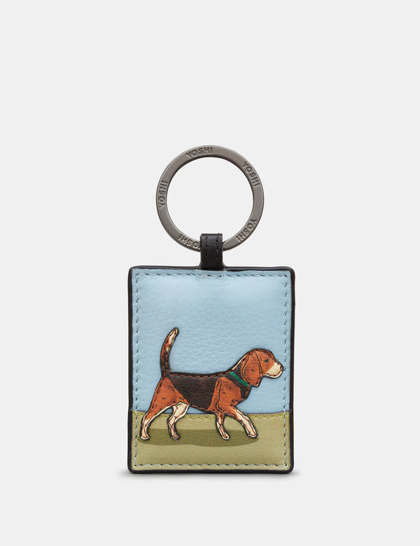 Dog Walk - Beagle - Leather Keyring