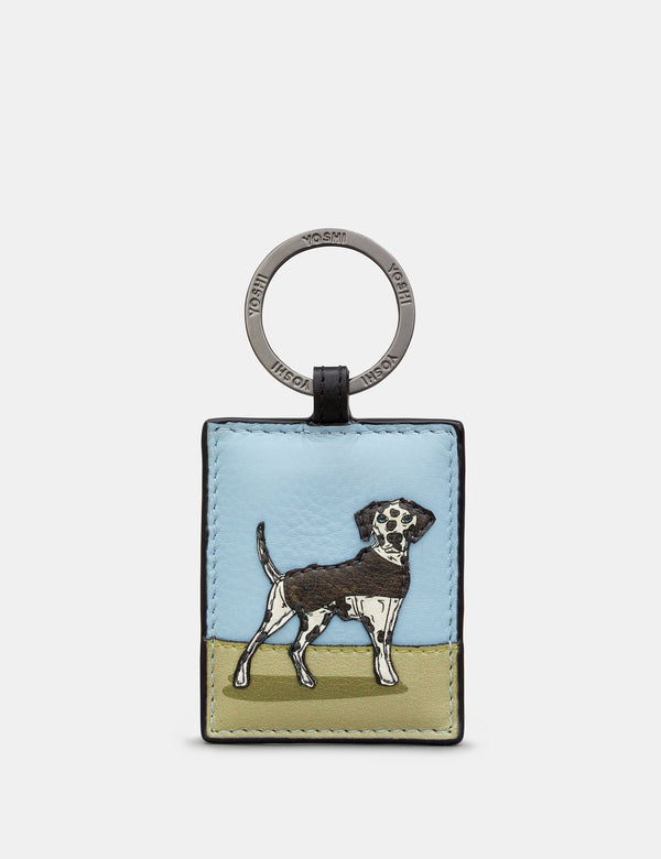 Dog Walk - Dalmation - Leather Keyring