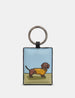 Dog Walk - Dachshund - Leather Keyring
