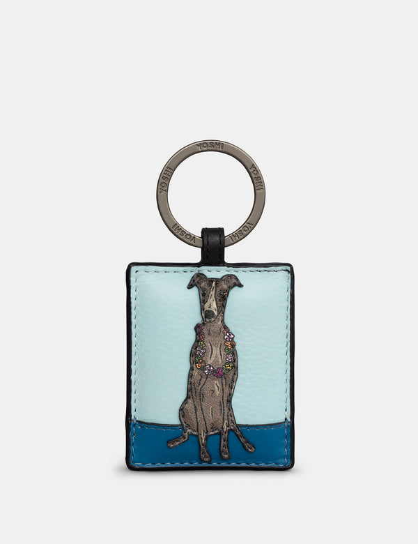 Party Dogs - Greyhound - Leather Keyring