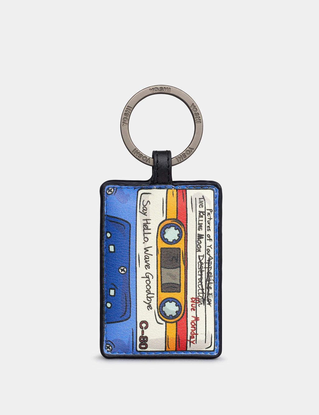 Back to the 80s Black Leather Keyring A