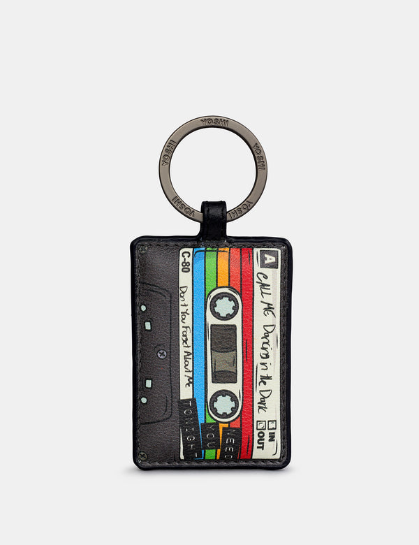 Back to the 80s Black Leather Keyring B