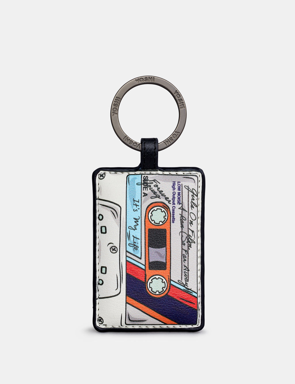 Back to the 80s Black Leather Keyring C