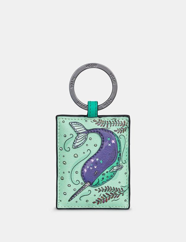 Leather Narwhal Keyring