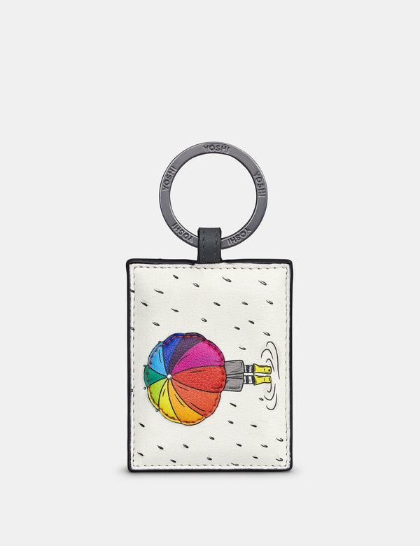 Rain Rain Go Away Leather Keyring