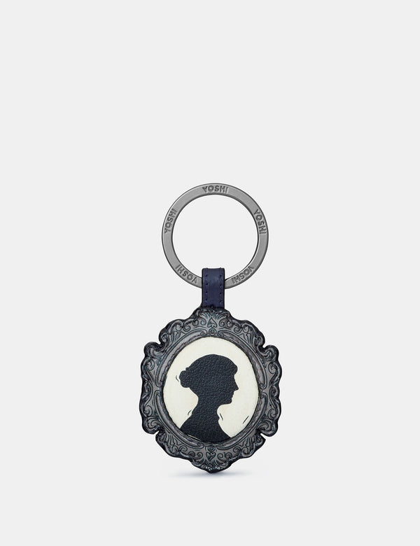 Jane Austen Bookworm Library Silhouette Leather Keyring