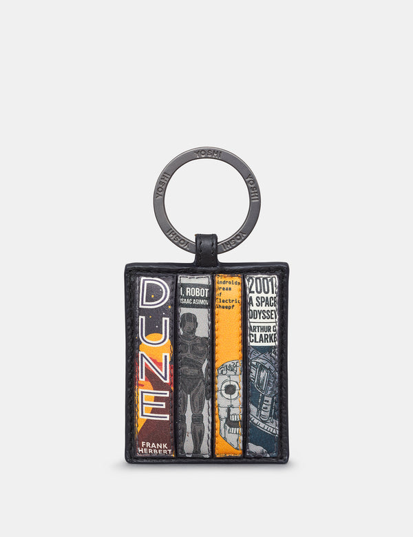 Sci-Fi Bookworm Library Leather Keyring