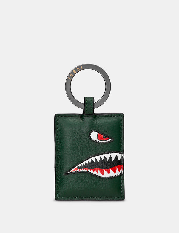 Nose Cone Green Leather Keyring