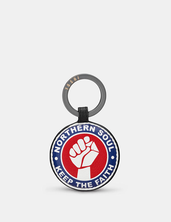 Northern Soul Black Leather Keyring