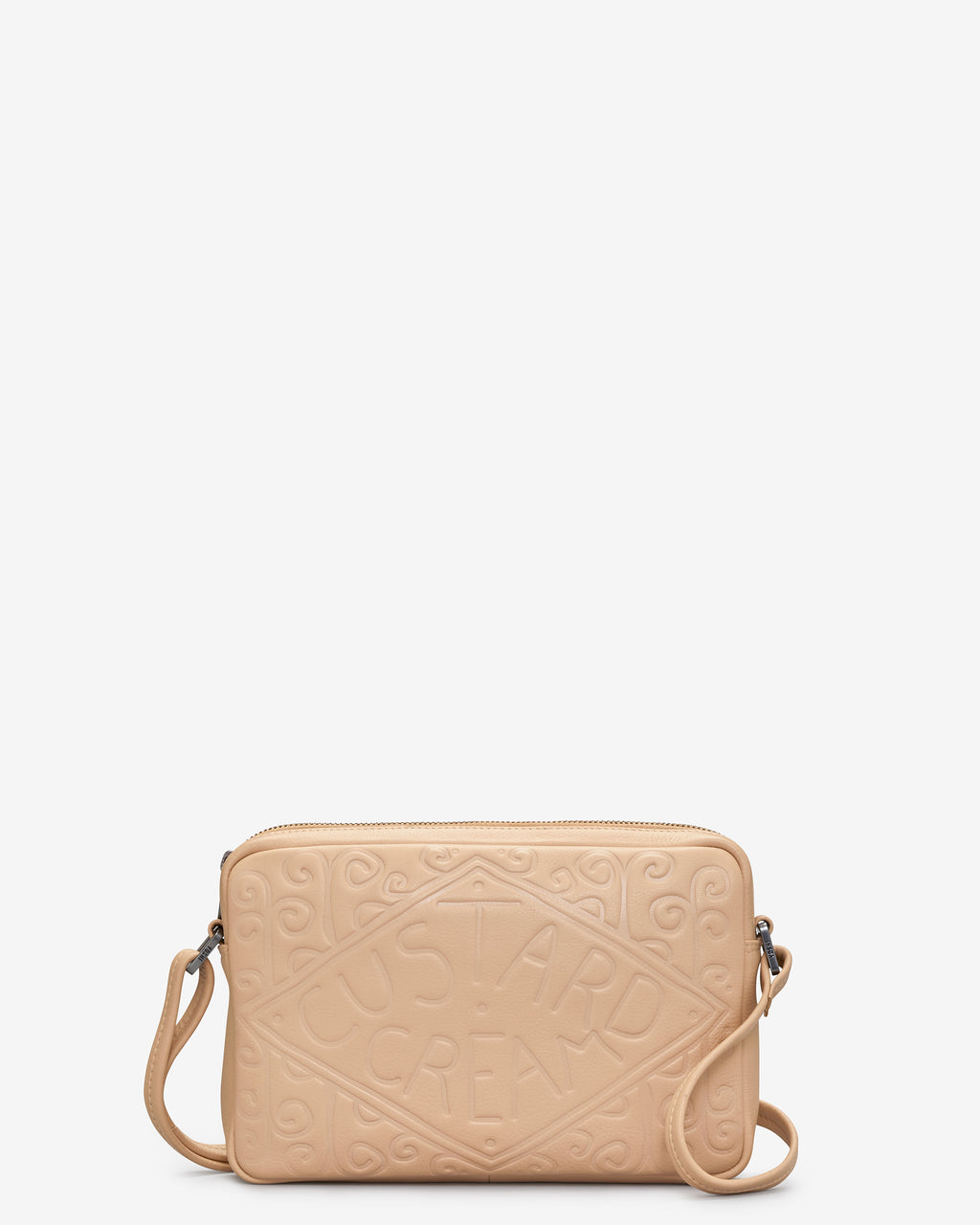 Custard Cream Leather Cross Body Bag