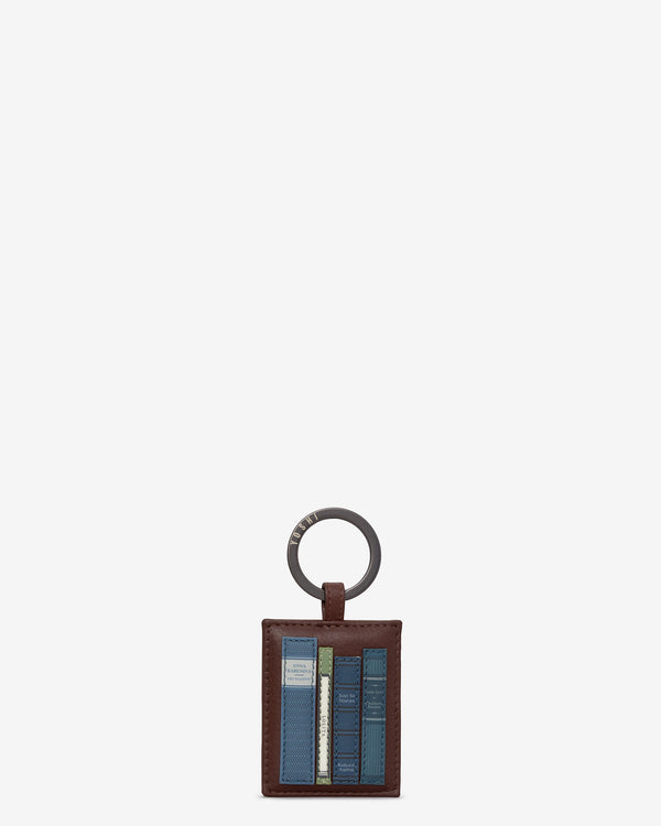 Bookworm Brown Leather Keyring
