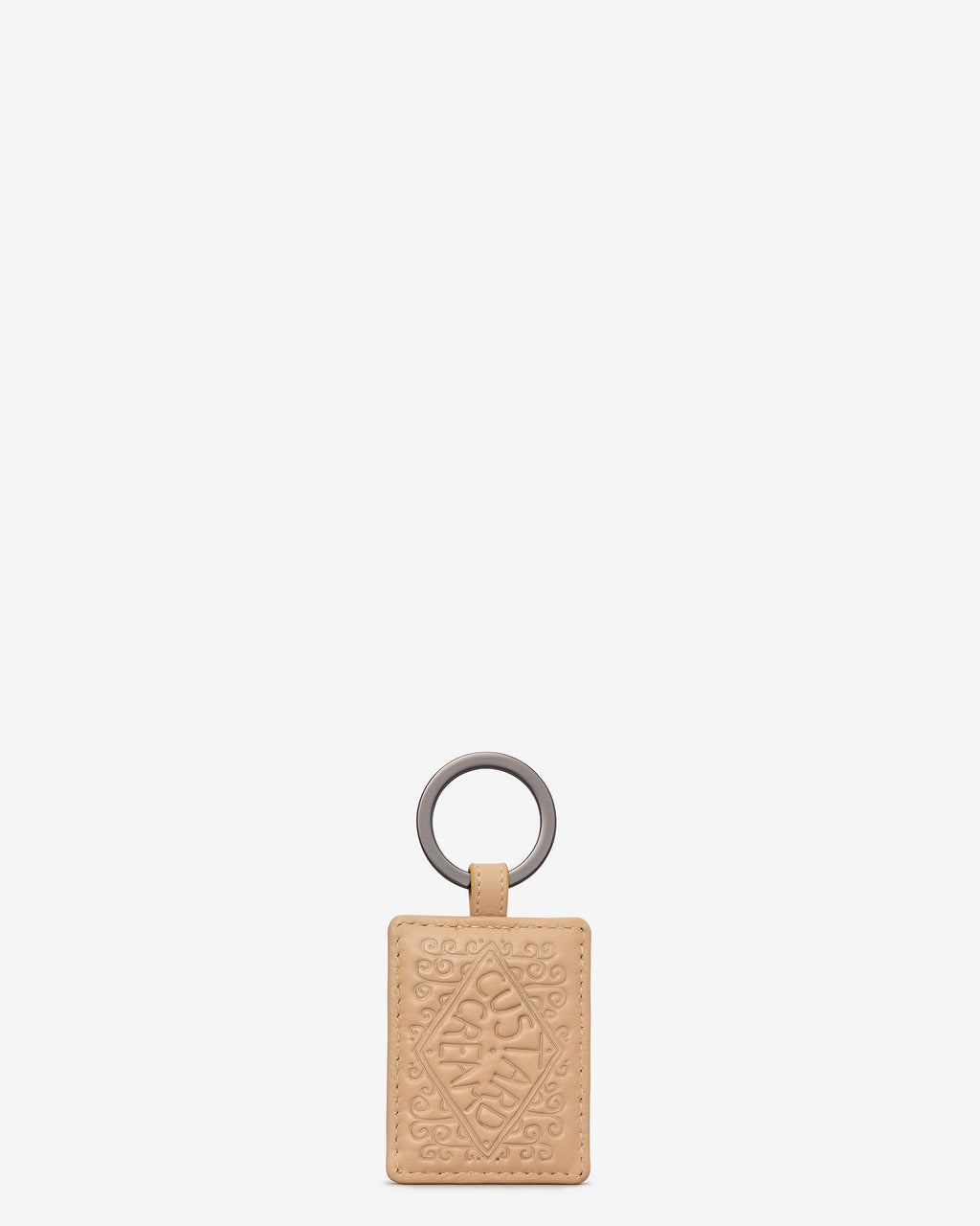 Custard Cream Biscuit Leather Keyring